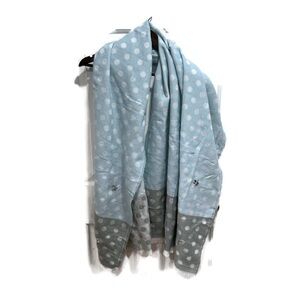 Betsey Johnson Blue and Gray Polka Dot Scarf